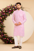The Powder pink  Chikankari Kurta Reimagined in Foil