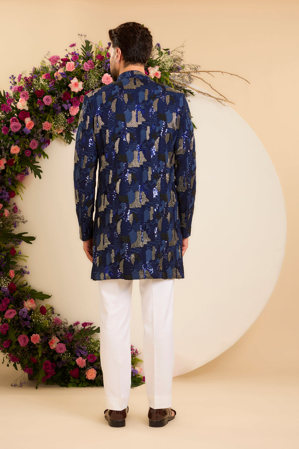 The Saphir -The Midnight blue  Cut-Dana short Sherwani