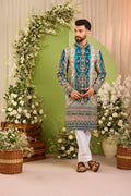 The Imperial — A Peacock Blue Kurta with a Luminous Ombre Finish