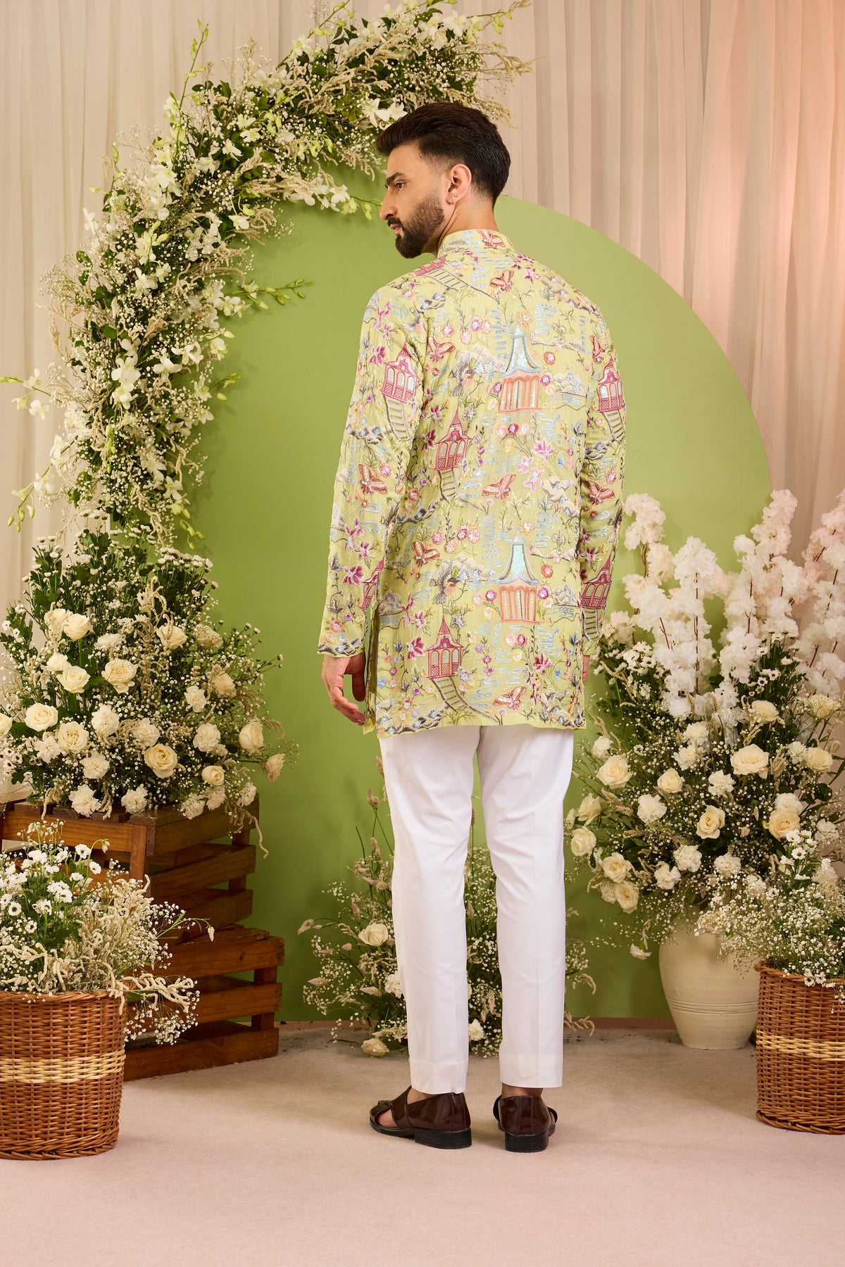 The Kyoto- A Short Kurta Draped in Oriental Storytelling