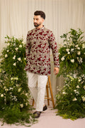 The Beaumont — A Maroon Kurta with Ornate Golden Embellishment