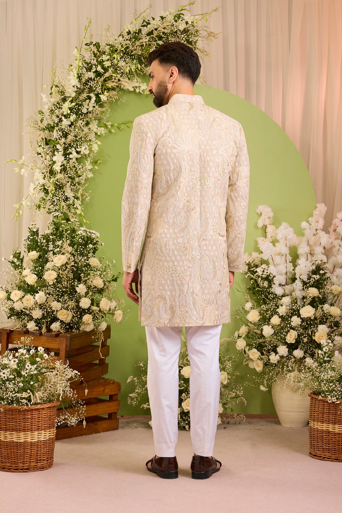 The Dorchester — A Luminous Ivory Sherwani with Intricate Handwork