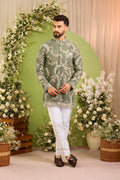 The Magnifique -A Green Kurta Adorned with Jewelled Embellishment