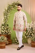 The Alouette - An Ivory short Kurta with Ornate Peacock Detailing