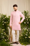 The moncler -  pink asbtract Kurta Richly Worked in Thread
