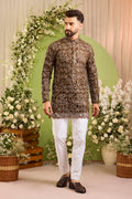 The Magnifique -A brown Kurta Adorned with Jewelled Embellishment