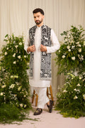 The Imperial — A Black long open jacket Alive with Flora and Fauna