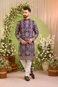 The Cortège — A Purple Kurta with Intricate Botanical Zari 7 sequin  Work