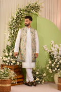 Brown long open jacket Alive with Tropical Embroidery
