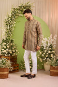 The Bellarive — A Multicoloured Kurta Draped in Zari and Sequins