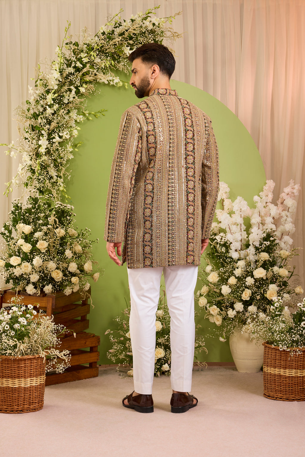The Bellarive — A Multicoloured Kurta Draped in Zari and Sequins