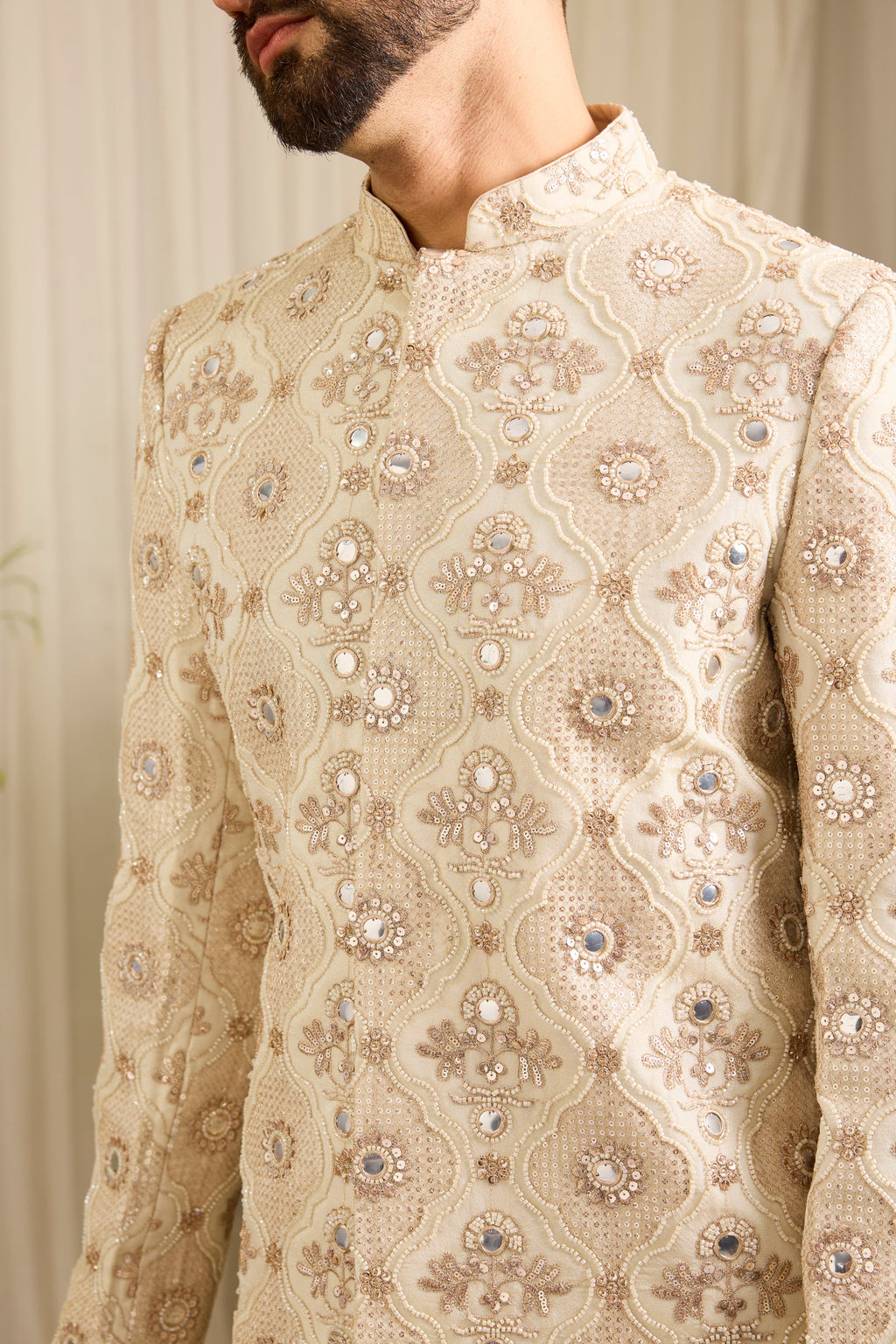 The Capella — A Golden Indo-Western with Ivory Cut-Dana