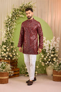 The Haute - A Statement maroon Kurta with Mirror work Detailing