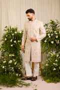 The Château Royale - An Ivory Sherwani Crafted in Intricate Handwork