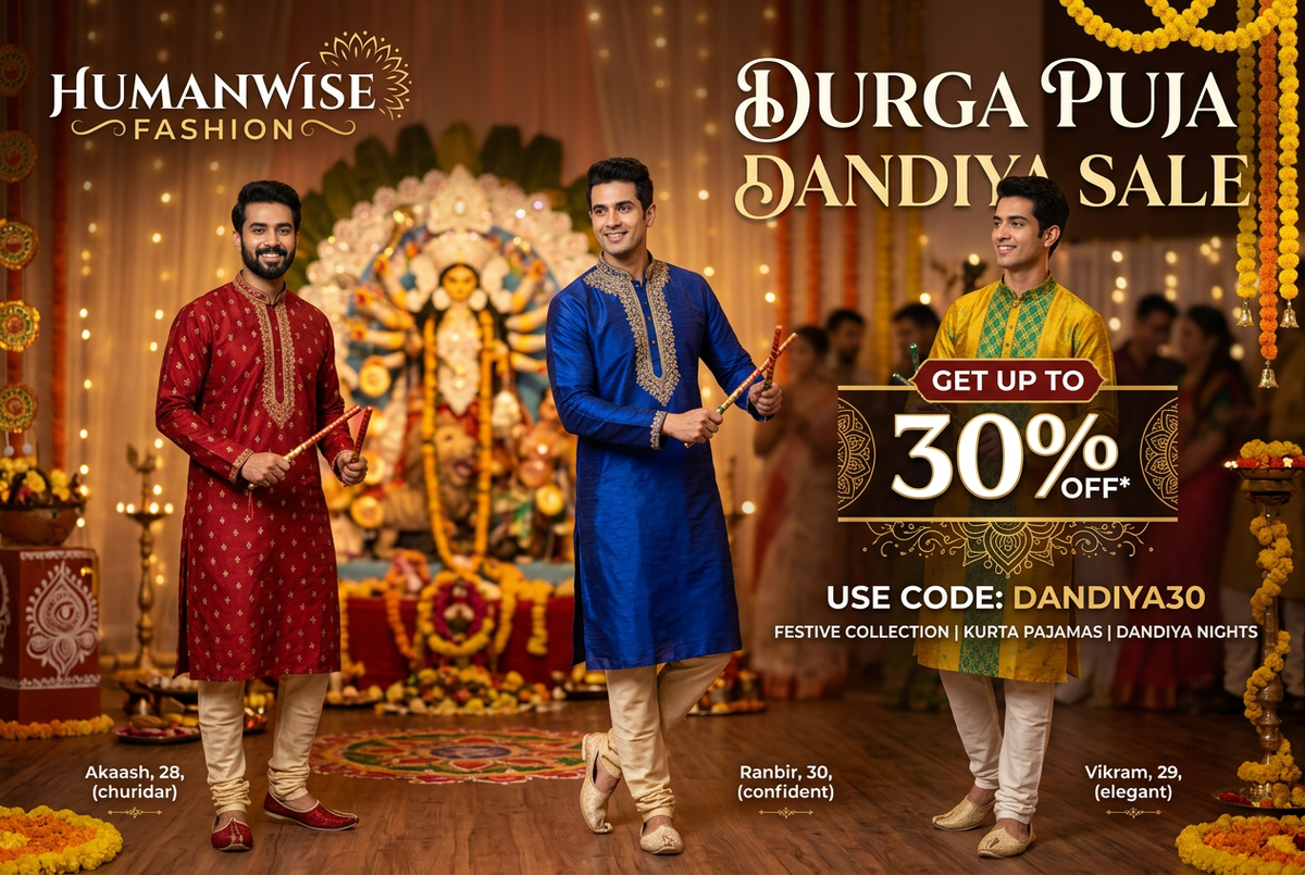 HUMANWISE FASHION - Durga Puja Dandiya Sale Banner